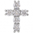14kt White Complete with Stone 1/2 CTW Diamond Cross Pendant