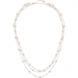 Sterling Silver NECKLACE Complete with Stone 17.00 INCH 04.00-04.50 MM PEARL Polished FRESHWATER PEARL 3 TIERED NCK