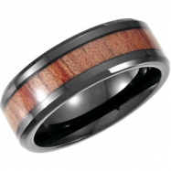 Picture of Cobalt 13.50 08.00 MM BLACK PVD Casted Band with Rose Wood Inlay