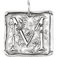 Picture of Sterling Silver M Polished POSH VINTAGE INITIAL PENDANT