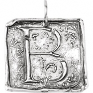Picture of Sterling Silver B Polished POSH VINTAGE INITIAL PENDANT