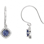 Picture of 14kt White Tanzanite 1/5CTW 05.00 mm Tanzanite and 1/5CTW Diamond Earrings