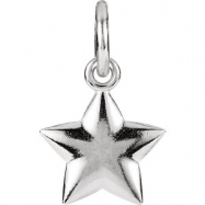 Picture of Sterling Silver Charm with Jump Ring Complete No Setting 15.75X09.75 mm Polished Posh Mommy Star Charm with Jump Ring