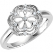 Sterling Silver Ring 07.00 Complete with Stone ROUND VARIOUS Polished .08 CT TW DIA RING