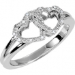 Sterling Silver Ring 07.00 Complete with Stone ROUND VARIOUS Polished .05CTW DIA HEART RING