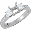 14kt White CURVED BAND Complete with Stone SI2-SI3 Princess 01.50X01.50 MM Diamond Polished 1/2 CTW CURVED BAND