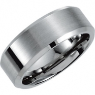Picture of Stainless Steel 08.50 07.00 MM SATIN & POLISHED BEVELED BAND