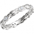 14kt White Band Complete with Stone Diamond I2 07.00 Polished 1/8 CTW Diamond Sculptural Eternity Band
