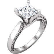 Picture of Platinum Engagement Base Ring Mounting 7 Polished Engagement Base Ring Mounting