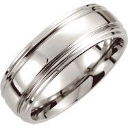 Picture of Cobalt SIZE 12.00 08.00 MM POLISHED SLIGHTLY DOMED DBL RIDGED BAND