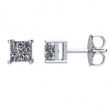 14kt White Complete with Stone Diamond 3/4 CTW 03.88-04.20 MM I1 G-H Friction Pair Polished PRINCESS DIAMOND STUD EARRINGS