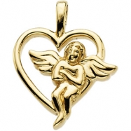 Picture of Sterling Silver 18.00X15.00 MM Polished ANGEL HEART PENDANT