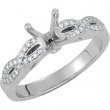 14kt White Engagement Semi-Mount with Head SI2-SI3 Round 06.50 MM Polished 1/8 CTW SEMI-MOUNT ENG RING