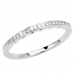 14kt White Band Complete with Stone SI2-SI3 Round 01.00 MM Diamond Polished 1/8 CTW BAND