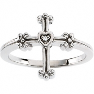 Picture of Sterling Silver .005 CT TW Polished DIAMOND CROSS RING
