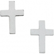 14kt White Earrings Complete No Setting 07.00X05.00 mm Pair Polished Cross Earring with Backs