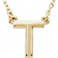 Picture of 14kt Yellow T 16" Polished BLOCK INITIAL NECKLACE