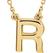 Picture of 14KY R 16" P BLOCK INITIAL NECKLACE