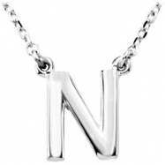 Picture of Sterling Silver N 16" Polished BLOCK INITIAL NECKLACE