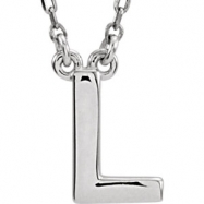 Picture of Sterling Silver L 16" Polished BLOCK INITIAL NECKLACE
