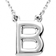 Picture of Sterling Silver B 16" Polished BLOCK INITIAL NECKLACE
