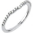 14kt White Band Complete with Stone 07.00 1 CTW Polished 1/4 CT W Band