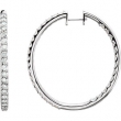 14kt White 5 CTW Pair 5CTW Diamond Inside-Outside Hoop Earrings