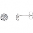 14kt White Complete with Stone Diamond 03.20 mm Pair Polished 3/4 CTW Diamond Earrings