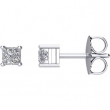 14kt White Complete with Stone Diamond 1/3 CTW 02.88-03.18 MM I1 G-H Friction Pair Polished PRINCESS DIAMOND STUD EARRING