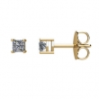 14kt Yellow Complete with Stone Diamond 1/4 CTW 02.68-02.87 MM I1 G-H Friction Pair Polished PRINCESS DIAMOND STUD EARRING