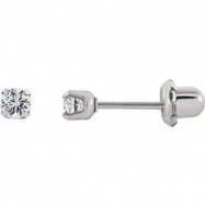 Picture of Stainless Steel 03.00 MM Polished PALLADIUM PLATED PAIR CZ E/R