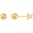 Yellow Plated 05.00 MM Polished INVERNESS BALL EARRING