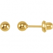 Yellow Plated 04.00 MM Polished INVERNESS BALL EARRING