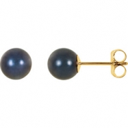 Picture of 14KY PAIR 06.00 MM P BLACK PEARL EARRING