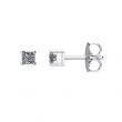 14kt White Complete with Stone Diamond 1/4 CTW 02.68-02.87 MM I1 G-H Friction Pair Polished PRINCESS DIAMOND STUD EARRING