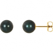 Picture of 14KY PAIR 07.00 MM P BLACK PEARL EARRING