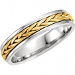 14kt White/Yellow 10 05.00 mm Hand Woven Band
