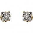 14kt Yellow PAIR Polished YOUTH DIAMOND EARRING