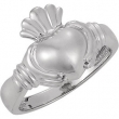 14kt White LADIES Polished CLADDAGH DUO RING