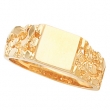 14kt Yellow 09.00 MM Polished GENTS SIGNET RING W/BRUSH FINI