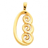 Picture of 14kt Yellow 30.00X14.00 MM Polished FREEFORM PENDANT