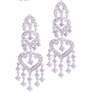 Picture of Diamond hearts chandelier earrings