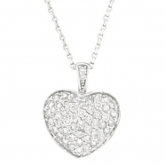 Picture of Diamond Puffed Heart Pendant Necklace
