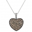 Champagne diamond large heart necklace