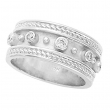 Antique Style Bezel Set Diamond Ring, 14K White Gold