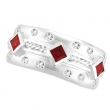 Antique Style Ruby & Diamond Fashion Ring, 14K White Gold