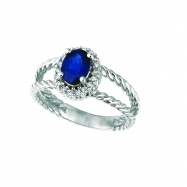 Picture of Sapphire & diamond oval ring