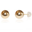 14K Gold Polished 9mm Ball Post Earrings