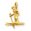 14k Moveable Snow Skier Charm