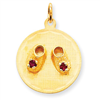14k Medium Solid Engraveable Baby Shoes on Disc Charm